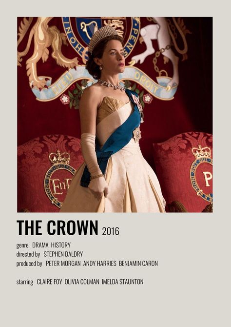 The Crown Movie Poster, Clair Foy, Tv Collage, Alternative Minimalist Poster, Minimalistic Polaroid Poster, Queen Elizabeth Ii Reign, Crown Tv, Tila Tequila, Olivia Colman