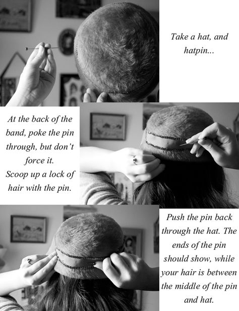 How to wear a hatpin Wide Wale Corduroy, Dancing Figures, Lock Of Hair, Mens Hats Fashion, Baker Boy Hat, My Wedding Dress, Hat Tutorial, Trendy Hat, Dance School