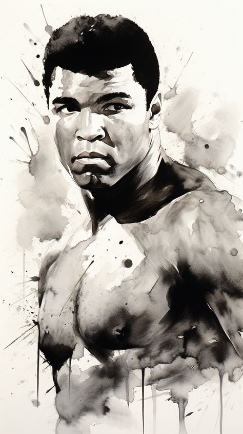 Mohamed Ali Wallpaper, Mohammad Ali Tattoo, Boxing Art Draw, Boxing Artwork, Boxing Art Illustration, Boxing Painting, Boxing Painting Ideas, Boxing Painting Art, Mohammed Ali Art