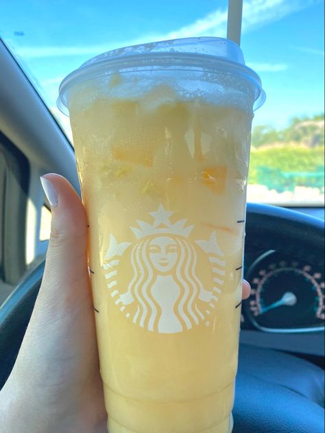 Shows a Starbucks cup with the paradise drink that is yellow Paradise Starbucks Drink, Yellow Starbucks Drink, Paradise Drink Starbucks, Starbucks Paradise Drink, Cow Character, Matcha Frappuccino, Paradise Drink, Mocha Cookie Crumble, Clarabelle Cow