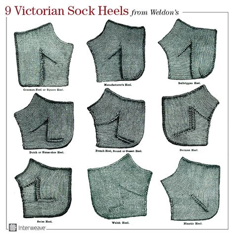 Tips for Practical Sock Knitting: 9 Sock Heel Types | PieceWork Hand Video, Sock Heel, Heels Patterns, Sock Knitting, Hand Knit Socks, Stocking Pattern, Knitting Instructions, Sock Knitting Patterns, Crochet Socks