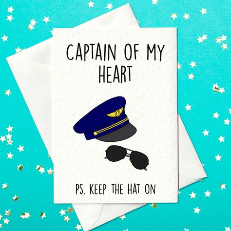 Captain of My Heart Funny Card for a Captain / Pilot - Etsy New Zealand Birthday Card For Pilot, Pilot Birthday Cards, Ideas Cartas, Pilots Birthday, Lotus Flower Pictures, Diy Birthday Gifts For Friends, Birthday Cards For Boyfriend, Card Anniversary, Classy Tattoos