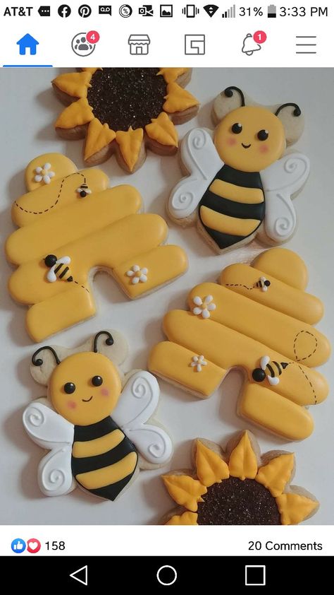 Sugarbelle Cookies, Sweet Sugarbelle, Bee Cookies, Honey Bee Baby Shower, Iced Biscuits, Bee Baby Shower Theme, Summer Cookies, Bee Party, Cutout Sugar Cookies