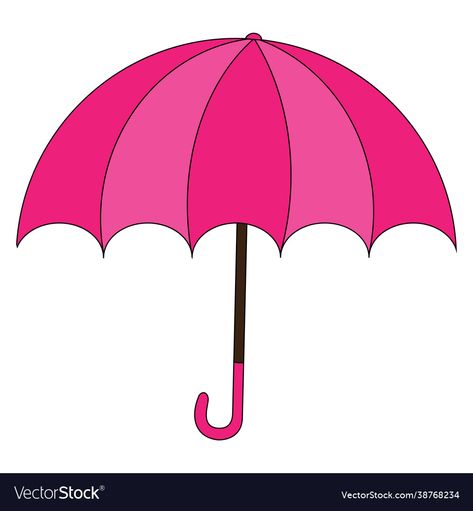 Pink Object, Umbrella Drawing, Umbrella Illustration, Open Umbrella, Pink Umbrella, Umbrella Art, Food Stickers, Rainy Season, Big Picture