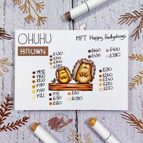 Ohuhu Brushmarker Brown Swatch Brown Swatch, Marker Blending, Color Markers Art, Marker Tutorial, Blending Markers, Final Blends, Marker Color, Happy Hedgehog, Coloring Videos