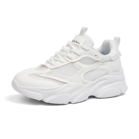 Price: $39.99#niluber #chunky #platform #breathable #upper #lightweight #cushion #casual #fashion #sneakers Women White Sneakers, White Chunky Sneakers, All White Shoes, Chunky Platform Sneakers, Chunky Shoes, White Sneakers Women, Walking Shoes Women, Sneakers For Women, Red Sneakers