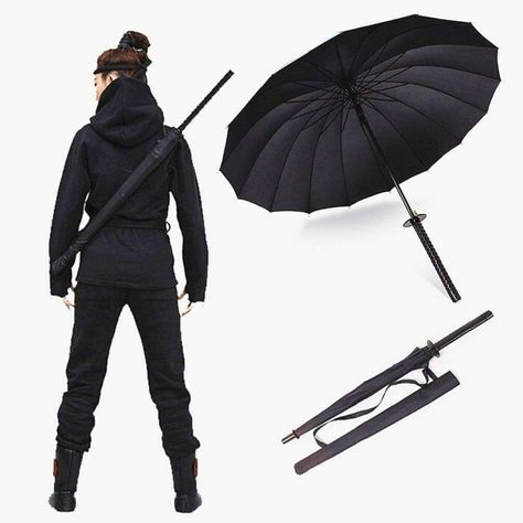 Katana Umbrella Clear Umbrella, Japanese Umbrella, Windproof Umbrella, Black Umbrella, Automatic Umbrella, Samurai Swords, Popular Style, Swords, Things To Buy