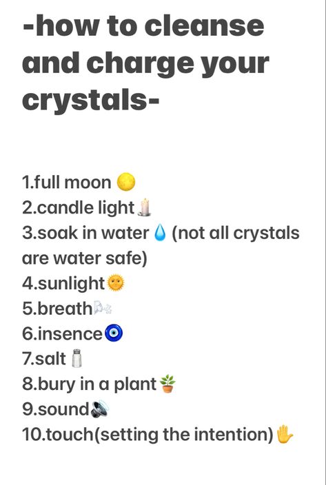 how to cleanse your crystals How To Charge Crystals In The Sun, Clean Crystals How To, When To Charge Crystals, Crystals To Shower With, How To Charge A Crystal, How To Purify Crystals, Ways To Cleanse Yourself, How To Cleanse Crystals With Moon Water, Crystal Charging Methods