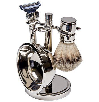 Amazon.com: Silver Plated 4 Piece Shave Set: Health & Personal Care Shaving Kit, Health Hacks, Shaving Set, Moustaches, Wet Shaving, Mens Shaving, Shaving Brush, Grooming Kit, Cool Stuff