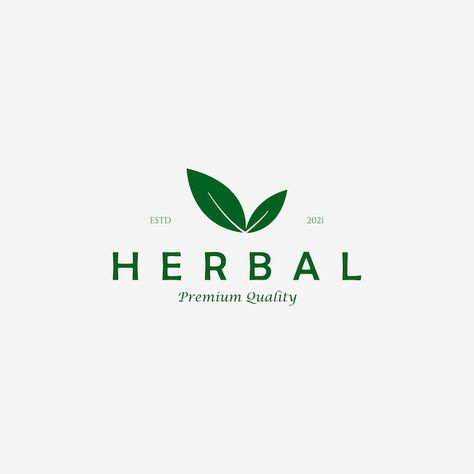 Vector herbal leaf logo vector illustrat... | Premium Vector #Freepik #vector #eco-leaf #eco-logo #herbal-logo #environment-logo Herbal Logo, Forest Environment, Herbal Leaves, Cherry Blossom Background, Simple Health, Vintage Icons, Life Care, American Flag Background, Leaf Logo