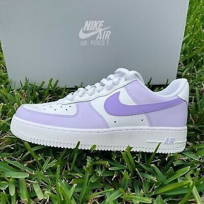 Nike Air Force 1 Purple, Zapatillas Nike Air Force, Lavender Shoes, Custom Nike Air Force 1, Custom Nike Air Force, Air Force Shoes, Nike Shoes Air Force, White Nike Shoes, Nike Shoes Girls