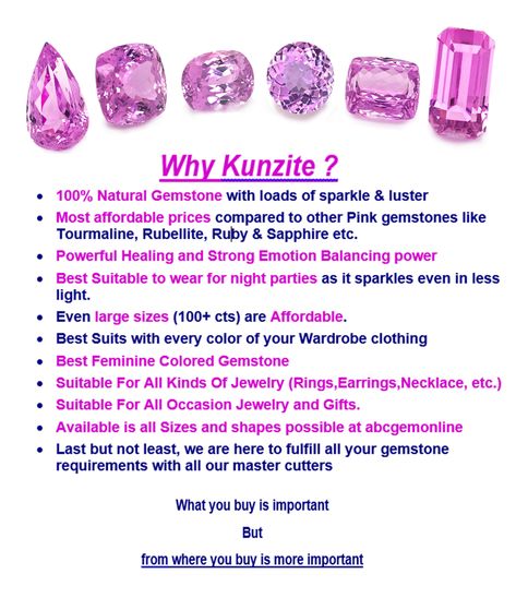 Learn While you Shop We not only inspire, we educate on the benefits. Sharing Knowledge from the experts. Grab you favorite kunzites now Super Collections- All Sizes Get All you required Custom orders in Kunzites Visit Our Entire Collection https://abcgemonline.com/collections/kunzite Sharing Knowledge, Pink Kunzite, Wardrobe Outfits, Ruby Sapphire, A Dream Come True, Pink Gemstones, Shades Of Pink, Interesting Facts, Party Night