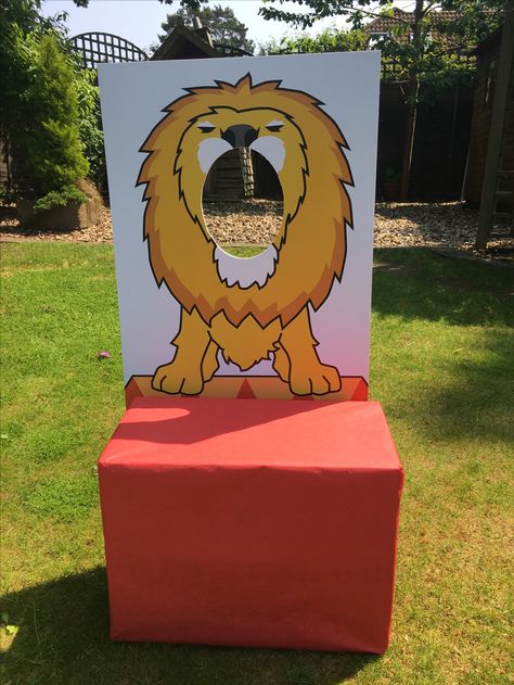 Lion Party Activities, Lion Safari Theme, Lion Trunk Or Treat Ideas, Carnival Birthday Theme, Kindergarten Posters, Safari Baby Shower Boy, Toddler Bible, Lion Games, Circus Lion