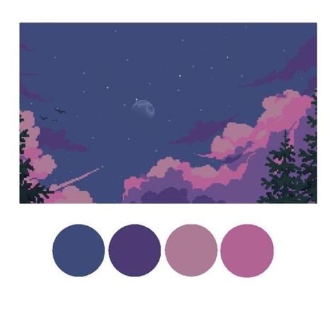 Sunset Art Painting, Drawing Desk, Cool Color Palette, Color Palette Challenge, Purple Sunset, Palette Art, Easy Canvas Painting, Sky Color, Evening Sky