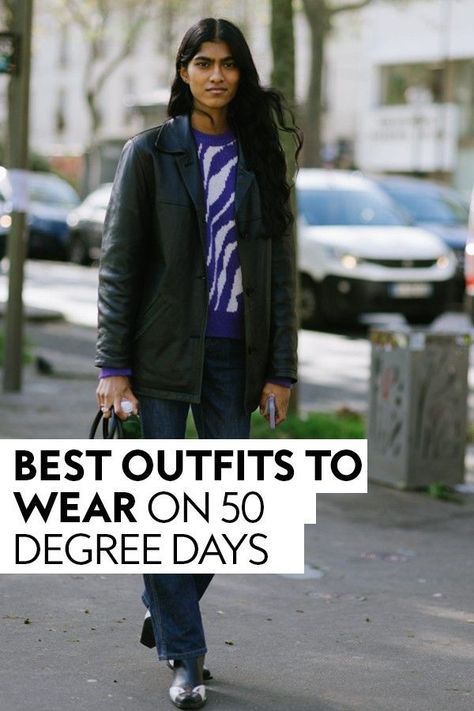 Best Things to Wear on 50 Degree Days Check more at https://buzgru.com/best-things-to-wear-on-50-degree-days/ What To Wear In 53 Degree Weather, Saturday Morning Outfit Winter, Cold April Day Outfit, Outfits For Windy Days Spring, Spring Outfits 50 Degrees, 59 Degree Weather Outfit Spring, Clothes For 50 Degree Weather, Low 50 Degree Weather Outfit, Outfit 50 Degree Weather