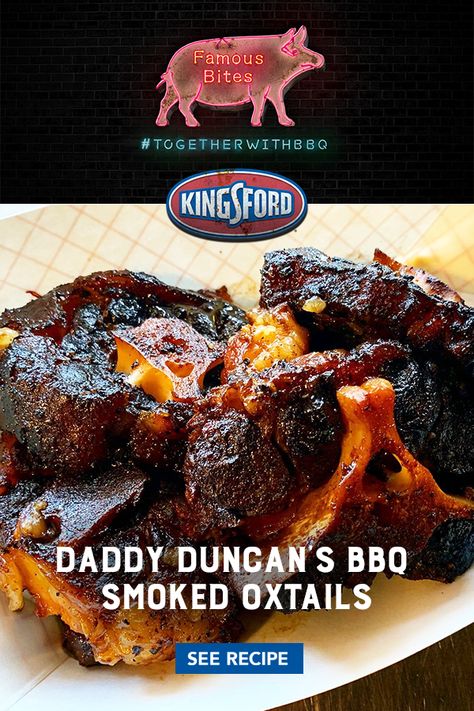 Soul food joints are a staple in the Houston community and Daddy Duncans BBQ’s Smoked Oxtails will not disappoint. Check out how you can learn to recreate this signature recipe. Tap the pin to learn more.     #TogetherWithBBQ" Bbq Oxtail Recipes, Grilled Oxtails, Smoked Oxtail Recipes, Bbq Oxtails, Ox Tail Recipe, Smoked Oxtails, West Indian Food, Oxtails Recipe, Ox Tails