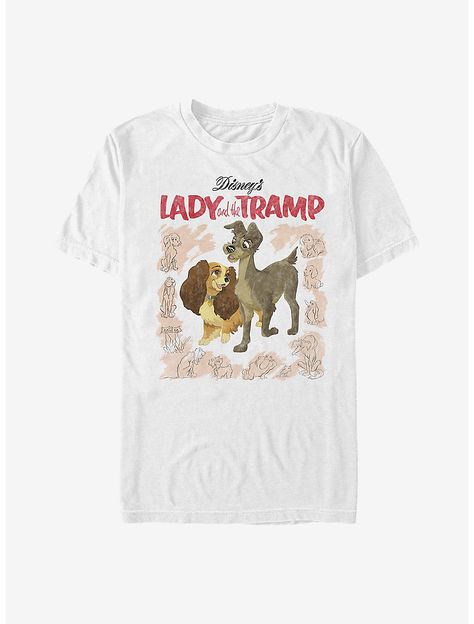 Disney Lady And The Tramp Vintage Cover T-Shirt Wonderful World Of Disney, Disney Lady And The Tramp, Vintage Cover, World Of Disney, The Aristocats, Vintage Lady, Disney T, T Shirt Image, Lady And The Tramp