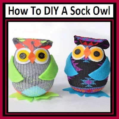 Sock Owl, Styrofoam Eggs, Doll Bed Diy, No Sew Crafts, Sock Projects, No Sew Projects, Owl Templates, Silverware Caddy, Owl Kids