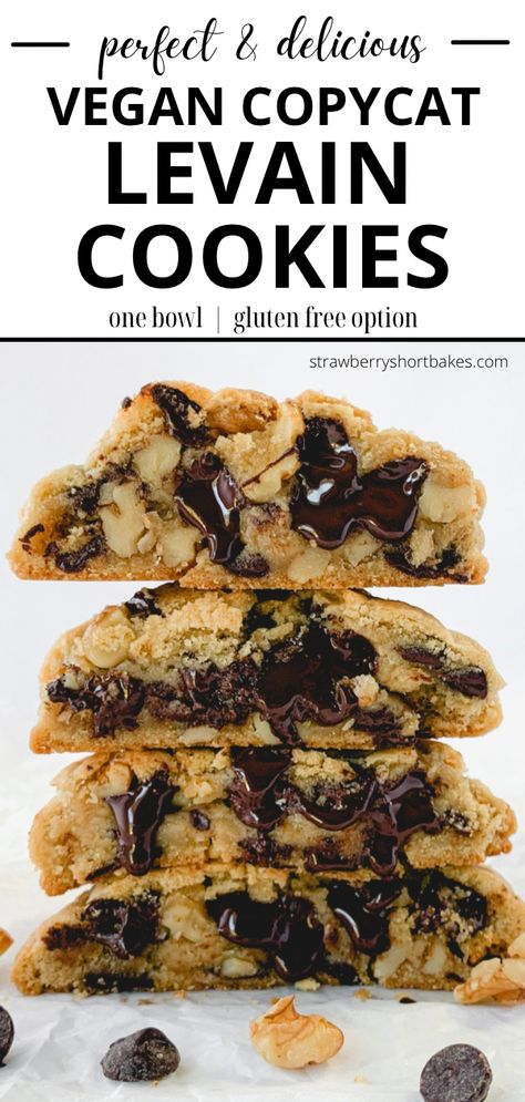 Vegan Copycat, Levain Cookies, The Best Cookies, Vegan Baking Recipes, Cookies Gluten Free, Gluten Free Cookie Recipes, Vegan Cookies Recipes, Best Cookies, Vegan Chocolate Chip Cookies