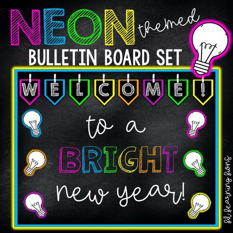 Neon Back To School Theme, Neon Theme Classroom, We Shine Brighter Together Bulletin Board, Glow Classroom Theme, Glow Theme Bulletin Board, Shine Bright Bulletin Board, Shine Bright School Theme, Neon Bulletin Board, Neon Bulletin Board Ideas