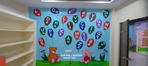 School Painting Ideas, Classroom Painting, Classroom Walls Paint, Play School Wall Painting, Painting Themes, School Wall Painting, School Wall Decoration, Cartoon Wall Painting, Primary School Classroom