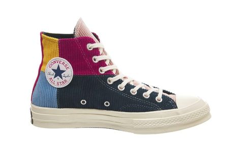 Converse Heels, Aesthetic Converse, Corduroy Patchwork, Mens Footwear, Pink Corduroy, Converse Chuck 70, Shoe Inspo, Chuck 70, Converse Sneakers