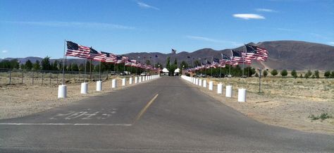 Veteran's Memorial Cemetery Fernley Nevada - Memorial Day 2014 Fernley Nevada, Extraterrestrial Highway Nevada, Nevada Brothels, Nevada Ghost Towns, Veterans Memorial, Cemetery, Nevada, Memorial Day, Country Roads