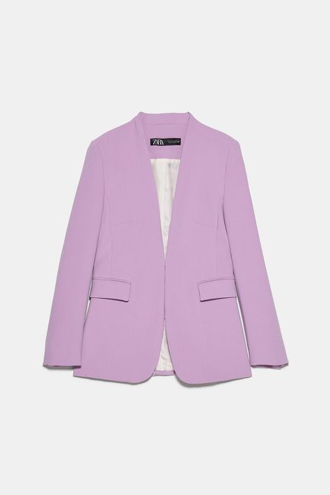 Lilac Blazer, Outfit Korean, Jean Large, Zara Blazer, Classic Blazer, Wide Jeans, Cropped Blazer, Blazer Outfits, Fashion Design Clothes