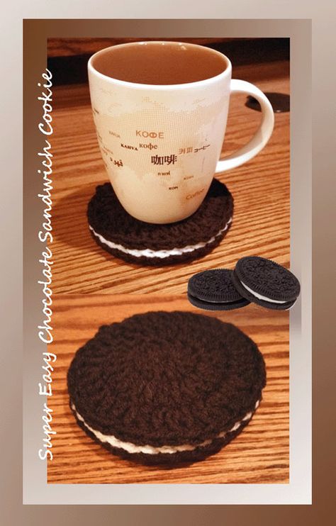 Coaster Crochet Ideas, Crochet Patterns Coasters, Crochet Toast Coaster Free Pattern, Crochet Bread Coasters, Crochet Sandwich Coasters, Crochet Cookie Coaster, Sandwich Coaster Crochet, Crochet Food Coasters, Food Coasters