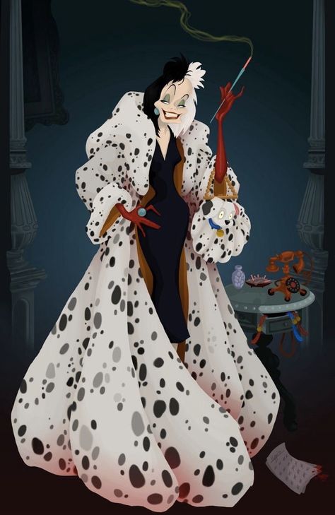 Karneval Diy, Evil Disney, Images Disney, Dark Disney, Wallpaper Disney, Disney Phone Wallpaper, Disney Addict, Pinturas Disney, 101 Dalmatians