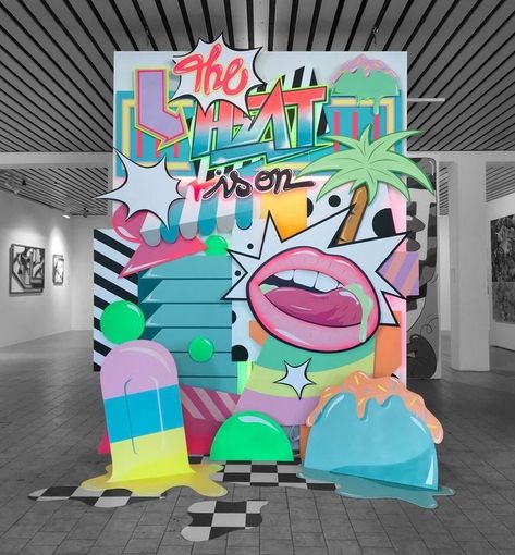 Graffiti Pop Art, 3d Graffiti, Murals Graffiti, Event Booth, French Street, 3d Street Art, Art Random, Event Backdrop, Artistic Installation