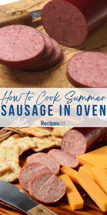 sliced Oven-Baked Summer Sausage served on a board Cheap Summer Meals, Sausage In The Oven, Snack Stick Recipe, Homemade Summer Sausage, Pickled Sausage, Summer Sausage Recipes, Homemade Sausage Recipes, Recipes Cheap, Summer Sausage