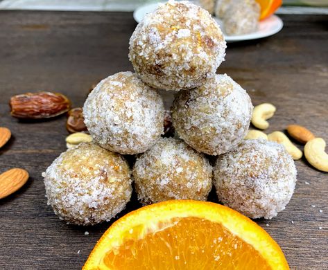 Orange Bliss Energy Balls - Hameesha Fresh Orange Juice, Refreshing Snacks, Bliss Balls, Fresh Orange, Sweet Citrus, Unsweetened Coconut, Energy Balls, Energy Bites, Small Bites