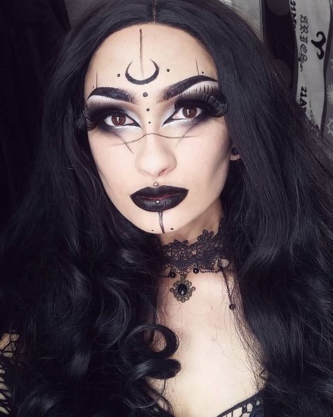 Hair and make up from a recent witchy shoot, more photos to come . . . . . . . . . . . . . #makeup #makeupartist #mua #motd #fotd #drag… Angel Hairstyle, Glam Witch Makeup, Halloween Witch Makeup Ideas, Dark Angel Makeup, Witchy Shoot, Pagan Makeup, Witch Face Paint, Witchy Makeup, Ghost Makeup