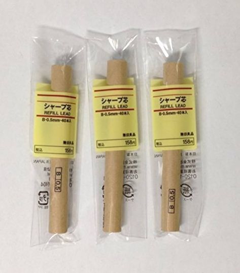 MUJI Japan Mechanical Pencil Refill Leads [0.5mm - B(1)] 40pcs × 3packs : Amazon.ca: Office Products Mechanical Pen, Types Of Pencils, Mechanical Pencil Lead, Pencil Lead, School Supplies List, Graphite Pencils, Pointed Pen, Mechanical Pencil, My School