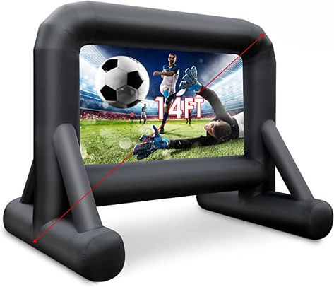 Amazon.com: 14 FT Inflatable Movie Screen Outdoor Blow Up Mega Movie Projector Screen Indoor for Theater Backyard Movie Night Barbecue Pool Party Front/Rear Projection Includes Inflation Fan (Stable Base) : Electronics Outdoor Movie Projector Screen, Cinema Outdoor, Movie Projector Screen, Outdoor Projector Screen, Inflatable Movie Screen, Outdoor Movie Screen, Rear Projection, Backyard Movie Nights, Outdoor Cinema