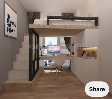 Basement Loft, Mezzanine Design, Loft Beds For Small Rooms, Minimalist Loft, A Loft Bed, Beds For Small Rooms, Loft Style Bedroom, Loft Bed Plans, Loft House Design