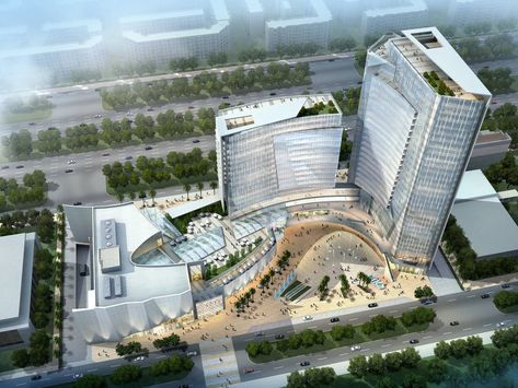 Podium Building, Mall Facade, Shopping Mall Architecture, Building Development, Retail Architecture, Commercial And Office Architecture, Bawah Air, Contemporary Building, Mixed Use Development