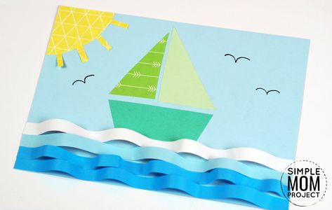 Click now and find the printable sailboat template to make this easy sailboat craft for kids of all ages including preschoolers, kindergartners and toddlers. This fun sailboat paper craft is the perfect summer vbs craft or a fun activity while you study over transportation vehicles #sailboat #sailboatcrafts #boat #boatcrafts #SimpleMomProject Sail Boat Crafts, Sail Boat Crafts For Kids, Boat Making For Preschool, Boat Arts And Crafts, Sailboat Craft Preschool, Preschool Sailboat Craft, Paper Plate Sailboat Craft, Boat Paper Craft, Sailboat Art For Kids