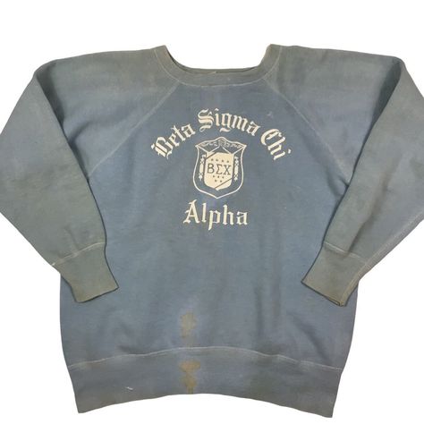 Vintage 1950s Champion Running Man Beta Sigma Chi Alpha Crewneck sweatshirt.  Made in the USA. Rare vintage find. High quality. by MorgsMerch on Etsy Cute Oversized Sweaters, Sigma Chi, Vintage Crewneck, Vintage Champion, Champion Sweatshirt, Vintage Clothing Men, Running Man, 로고 디자인, Vintage 1950s