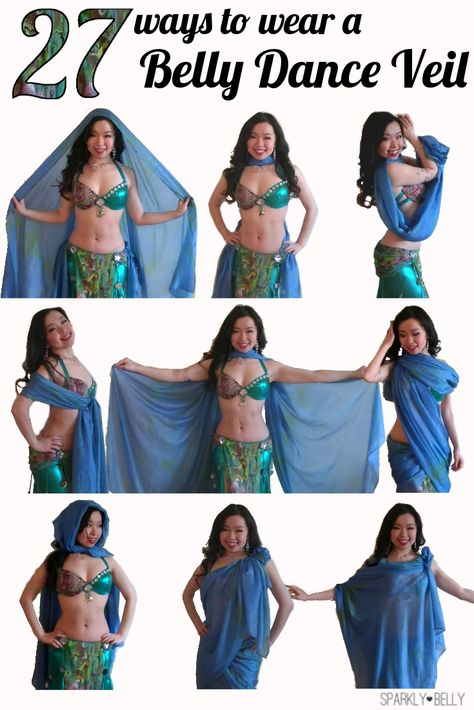 27 Ways to Wear a Belly Dance Veil - Sparkly Belly Belly Dance Veil, Belly Dancer Costumes, Belly Dancing Classes, Belly Dance Outfit, Exotic Dance, Belly Dance Costume, Belly Dancing, Belly Dance Costumes, Dance Fashion