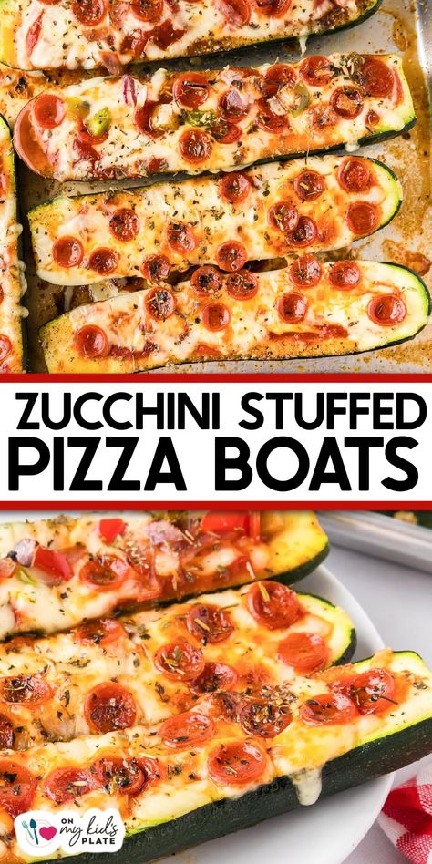 Zucchini Boat Ideas, Vegetable Zucchini Boats, Zucchini Lunch Recipes, Best Zucchini Recipes Desserts, Zucchini Boats Baking Recipes, Healthy Zucchini Boats, Stuffed Zucchini Boats With Spinach And Ricotta, Zuchinni Boat, Pepperoni Zucchini Boats