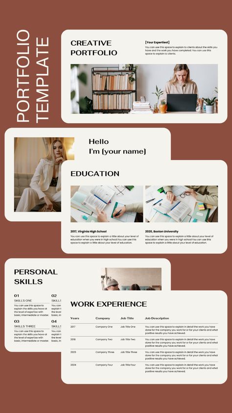 In a competitive hiring environment, having an excellent portfolio is everything. It's frustrating when your portfolio fails to impress potential employers or clients.Therefore, I have created a portfolio template that will attract clients' attention to immediately order your services. Va Portfolio Template, Influencer Portfolio, Virtual Assistant Portfolio, Template For Social Media, Template Portfolio, Attract Clients, Creating A Portfolio, Customer Service Representative, Presentation Skills