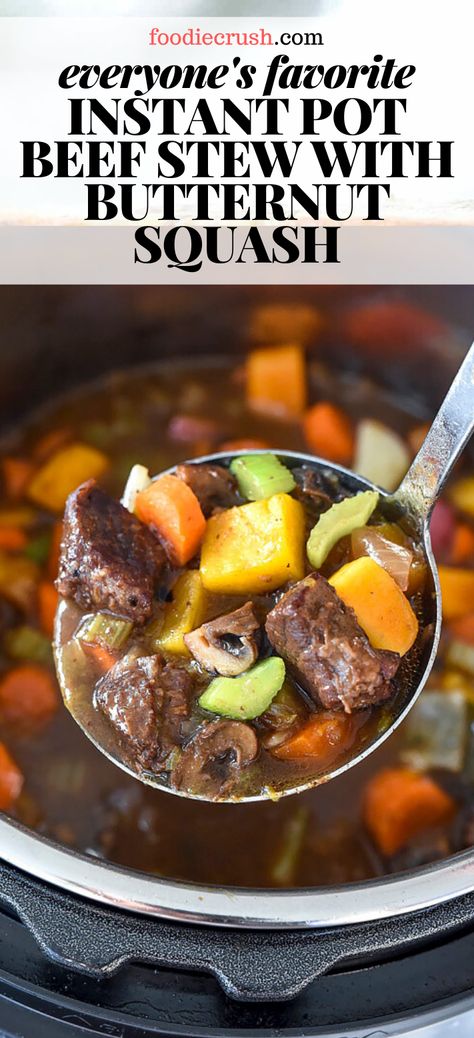 Stew With Butternut Squash, Beef And Butternut Squash, Recipes Using Bacon, Tender Chuck Roast, Butternut Squash Stew, Instant Pot Beef Stew, Easy Beef Stew, Homemade Beef Stew, Stew Meat Recipes