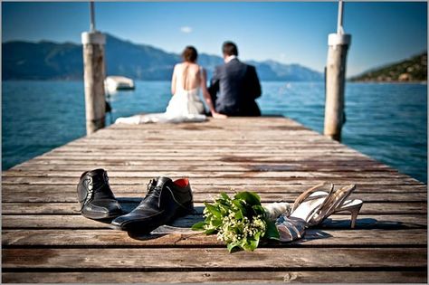 must have this photo on our special pier, definitely with the munchkin between us Dock Wedding, Lake Garda Wedding, Cottage Wedding, Wedding Picture Poses, Lakeside Wedding, Soul Mates, Tahoe Wedding, Lake Pictures, Dream Beach