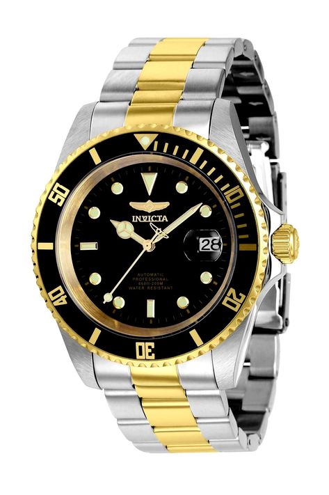 INVICTA DIVER 8927OBXL Watch Automatic Invicta Pro Diver, Mens Invicta Watches, Stainless Bracelet, Metal Crown, Invicta Watches, Stylish Watches, Inception, Gold Case, Dive Watches