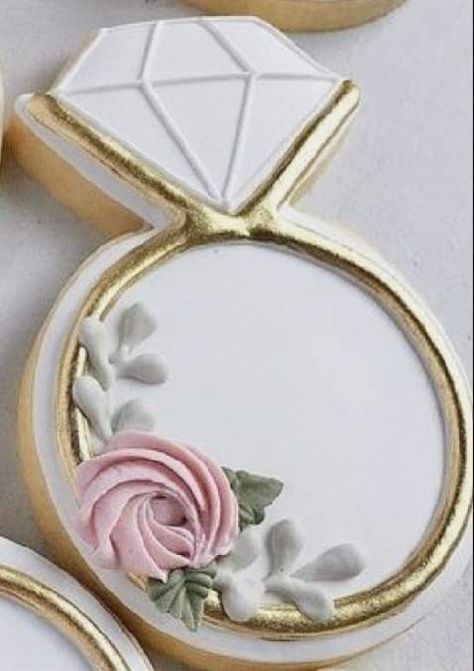 Wedding Cookie Design Ideas, Diamond Ring Cookies Decorated, Wedding Ring Decorated Cookies, Wedding Cutout Cookies, Bride Cookies Decorated, Wedding Cake Sugar Cookies, Bride To Be Cookies Decorated, Engagement Ring Cookies Decorated, Engagement Sugar Cookies Decorated