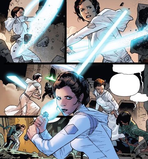 Leia Jedi, Star Wars Comics Art, Starwars Comic, Princess Leia Fanart, Jedi Leia, Star Wars Women Art, Star Wars Leia, Leia Lightsaber, Leia Fanart