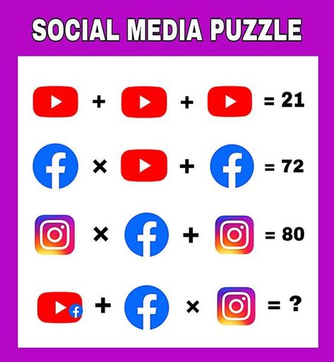 Emoji Puzzles With Answers, Math Puzzles Brain Teasers, Mind Games Puzzles, Emoji Math, Puzzles With Answers, Emoji Puzzle, Mental Maths, Brain Challenge, Math Magic