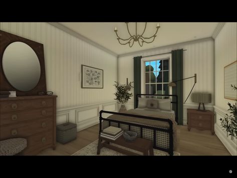 Suburban Bloxburg Bedroom, Bloxburg Bedroom Decor Ideas, Bloxburg Cabin Bedroom, Bloxburg Living Room Ideas Suburban, Dark Academia Bloxburg Bedroom, Bloxburg Bedroom Ideas Vintage, Suburban Bedroom Bloxburg, Bloxburg Interior Ideas Bedroom, Victorian Bedroom Bloxburg